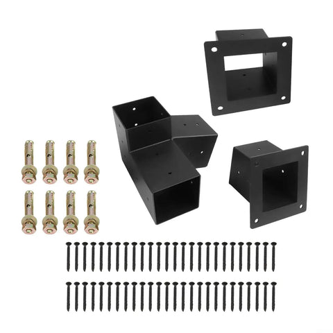 Heavy Duty Pergola Bracket Kit 4x4 Slanted Roof Brackets Steel Wall Mounts For Outdoor Woodworks DIY Gazebo Porch Backyard Rust Resistant Built To Last
