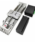 XYZ Axis Linear Motion Stage Dual Rail Ball Screw Slide Table For CNC Builders Rock Solid Zero Backlash Smooth As Butter Setup Up To 1500mm Precision Travel parts including rail, screw, and controller.