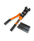 Hydraulic Cable Lug Crimper 8 Ton Tool Kit For 12 AWG To 2 0 AWG Wires With 9 Die Set Hexagon Crimp Dies 14mm Stroke 420mm Length