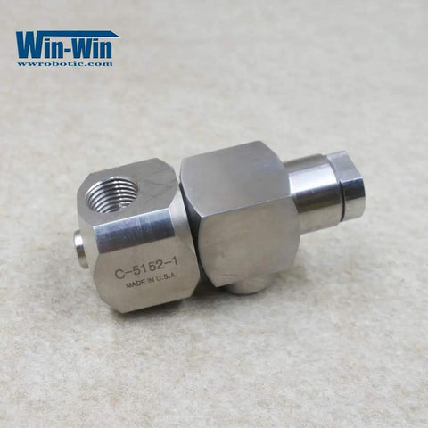 Waterjet 90 Degree Pure Water Swivel Valve For Water Jet Machines Heavy Duty Stainless Steel Connector on beige surface