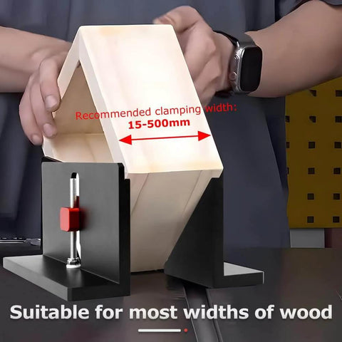 Two Pack Right Angle Spline Jig Set Built Tough For Box Joints And Adjustable Corner Dovetail Jig demonstrating clamping width