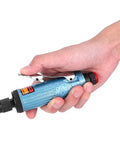 Rugged Lightweight Pneumatic Die Grinder Powering Through Heavy Duty Metal Cutting And Fast Automotive Fixups With Smooth High Speed Operation And Comfort Grip For Daily Shop Workloads in a hand.
