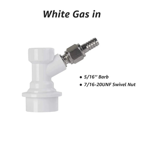 Two Pairs Ball Lock Disconnect Kit With MFL Quick Disconnect Swivel Nuts For Easy Hose Swaps Includes 5/16 Inch Gas And 1/4 Inch Liquid Barb Fittings For Your Homebrew Kegging Setup, white gas-in disconnect, 5/16 barb