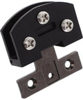 Heavy Duty Glass Door Hinges for Tempered Glass Cabinets No Drilling Required Stainless Steel Clamp Hinges With Smooth Operation Built To Last For Wine Cabinets Showcases And Display Cabinets Easy Install black glass clamp hinge close-up