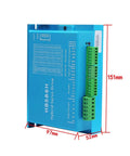 Front view of blue hybrid servo drive module with green terminal blocks on the right.