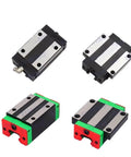 Premium Linear Guide Slider Block for CNC and Robotics Black Finish Smooth High Load Carriage for Precise Motion shown in various angles.