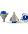 LOZLIN 2-inch diamond core drill bit set with blue hubs; three diamond-coated cores for tile and masonry, 5/8-11 shaft