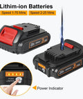 Two 20V 3Ah lithium-ion batteries and charger for Cordless Leaf Blower With DeWalt 20V Battery 200 CFM Variable Speed