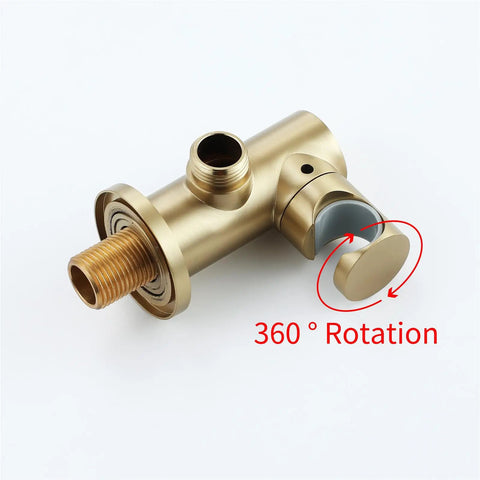 CUTPOIY 8 Inches Rain Shower System Shower Faucet Set Hidden Handheld Shower Set with 6 PCS Body Sprayer Jets Faucet Shower Combo Set Brushed Gold Brass Body 360° rotating valve