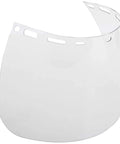 Replacement Face Shield for Worksite Safety, 8 x 15.5 x.040 Clear Polycarbonate Shield, Model 15151 displayed on white background.