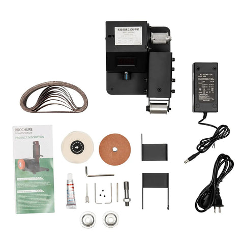 Heavy Hitter Mini Belt Sander With 350W All Copper Motor And 10 Included Abrasive Belts Speed Adjustable components layout