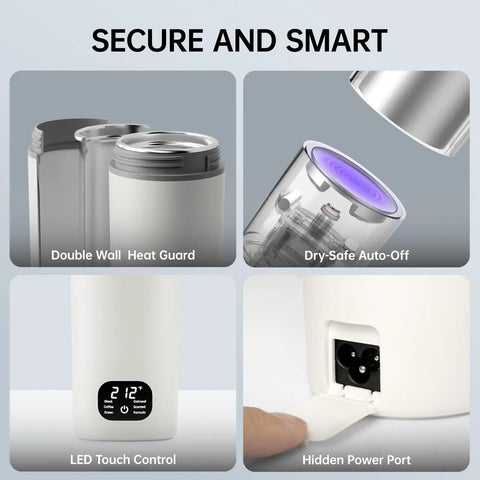 Your Go-To Travel Kettle With LCD Touch Screen, Six Temperature Presets, 316 Stainless Steel, Dual Voltage 110V-240V features