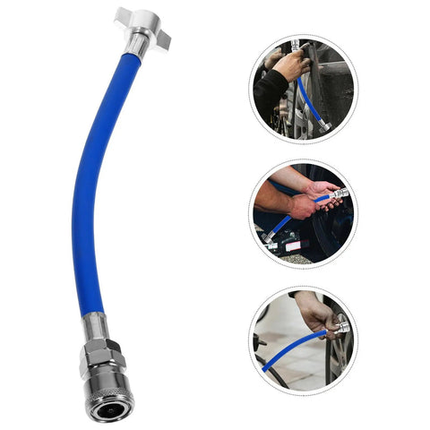 Heavy Duty Truck Trailer Air Line Hose Assembly With Quick Connect Brake Fittings Built In Leak Proof Protection Blue Zinc Alloy Pu Material For Simple Plug And Play Top Quality Installation Fits Most Semi Trucks And Trailers Safely, blue PU hose with zinc alloy quick-connect fittings
