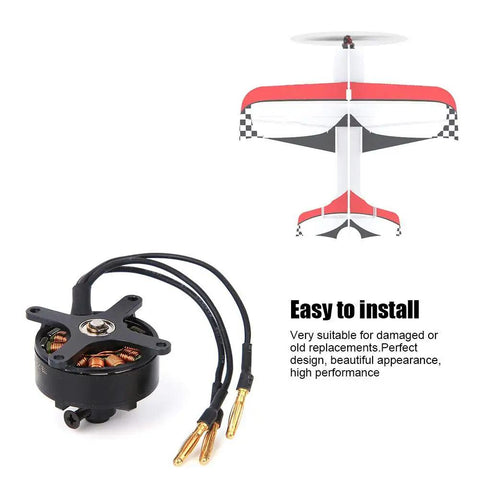 Beefy 2206 1450KV Brushless RC Motor, 20A Outrunner For Fixed Wing Airplanes, black metal frame with wires, A560 size