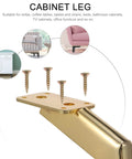 Heavy Duty Iron Furniture Feet For Beds And TV Cabinets Stable Golden Metal Legs With Oblique Cone Design with screws