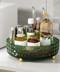 9 Inch Lazy Susan Turntable One Tier Spinning Organizer For Kitchen And Pantry Grab And Go Convenience Cabinet Refrigerator 360 Degree Rotating Spice Rack Dark Green Non Slip Surface Keeps Spices Easy Reach And Neatly Organized In Any Cabinet