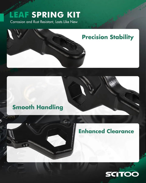 Leaf Spring Kit 842313 for 1997-2003 Dodge Dakota 4x4 with clamp detail, showing precision stability.