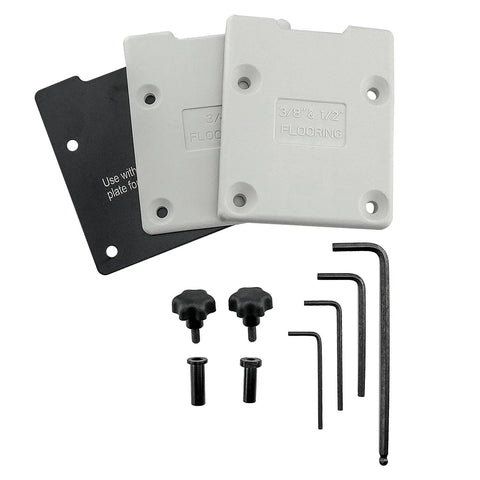 Interchangeable base plates and tools for 18 Gauge Pneumatic Flooring Nailer With Dual Handles For Tongue And Groove Hardwood Install