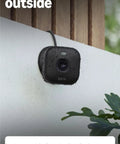 Mini 2K Plus Plug In Indoor Security Camera For Home And Pets With 2K Video mounted outside on wall