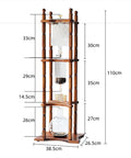 Generous Eighty Four Oz Cold Brew Drip Tower Iced Coffee Maker With Hand Blown Glass Vessel And Solid Wood Base dimensions with measurements