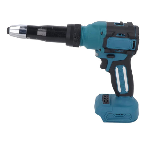 Powerful 18V Cordless Rivet Gun Kit With Bright Light And Auto Brushless Motor For Fast Heavy Duty Nailing Jobs On Wood Or Metal Surfaces Anywhere You Go blue cordless rivet gun with battery