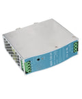 Industrial Power Supply NDR 120 24V 5A 120W Rail Mount Ready, AC Input 100 240V, Built For Heavy Duty Industrial Use and Stable Output That Keeps Your Rigs Running Smooth, metal rail-mount unit with green terminals