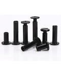 Badass Chicago Screws Binding Post Assortment Kit 120 Piece Rugged Carbon Steel hardware set, black binding posts of various sizes.