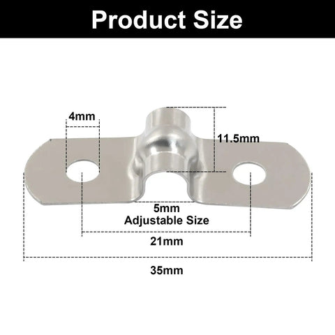 Heavy Duty 30 Pack M5 Screw Quarter Inch 304 Stainless Steel Rigid Pipe Straps Weather Resistant Wall Mount Cable Clamps dimensions