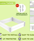 White Vinyl Raised Garden Bed Kit 4x4 Outdoor Above Ground Planter Box For Growing Vegetables, Flowers And Herbs, DIY Gardening