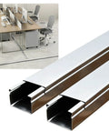 Heavy Duty Stainless Steel Cable Raceway One Meter, showing two pieces for organizing cords in a clean home setup.