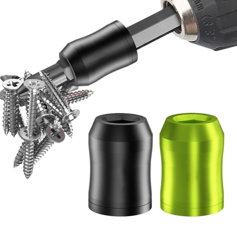 Magnetic Drill Bit Holder Aluminum Alloy Demagnetizer Tool Pro Grade For Drill Bits And Hex Shank Repairs Ideal For DIY Furniture Assembly featured with screws.