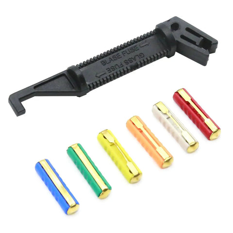 Heavy Duty 30 Piece Torpedo Fuse Assortment Kit For Classic Vintage Rides with fuse puller tool and assorted fuselinks.