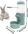 2 Pack No Drip Rabbit Water Bottle 17oz Hanging Automatic Dispenser Zero Drama Leak Proof Plastic Keeper For Bunnies Chinchillas Guinea Pigs Ferrets next to a rabbit