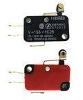 Micro Limit Switch With Short Roller Lever Arm SPDT Snap Action, 15A 250VAC, 1NO 1NC, 38x28x10mm, Plastic And Metal Housing