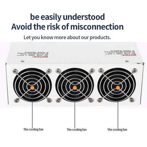 Heavy Duty Adjustable Switching Power Supply Delivering 4000 Watts With Cc Cv Control For Industrial Equipment And Battery Charging, showing three cooling fans.