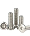 304 Stainless Steel Flat Hex Socket Head Furniture Rivet Bolts Set M3 To M8 For Woodworking, 20mm Length, hex drive, multiple bolts displayed