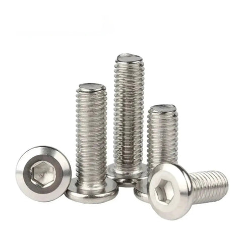 304 Stainless Steel Flat Hex Socket Head Furniture Rivet Bolts Set M3 To M8 For Woodworking, 20mm Length, hex drive, multiple bolts displayed