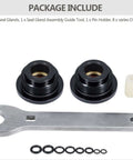 Front Mount Hydraulic Steering Cylinder Seal Kit With Pin Wrench For Pivot Front Mount Cylinders, Premium Aftermarket Replacement