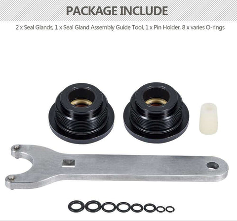 Front Mount Hydraulic Steering Cylinder Seal Kit With Pin Wrench For Pivot Front Mount Cylinders, Premium Aftermarket Replacement