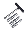 4 Piece Glow Plug Socket Set With Three Eighths Inch Drive T Bar For Quick No Hassle Removal Of Broken Glow Plugs Includes 8mm 10mm 12mm Sockets