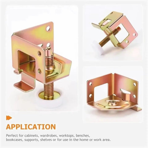 Adjustable Furniture Feet Set 8 Pack For Workbenches And Tables Levelers For Uneven Floors Heavy Duty Foot Pads displayed