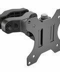 Tough As Nails Steel Monitor Pole Mount With Quick Release Vesa Plates For Up To 30 Inch Displays angled view showing robust black steel construction.