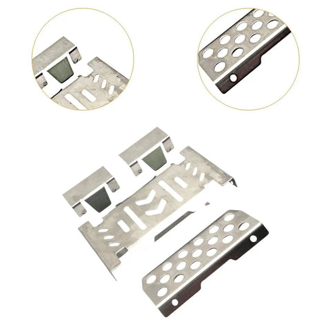 1 To 10 Scale Chassis Skid Plate Upgrade Kit For YK4106 YK4107 RC Model Cars, heavy duty metal guards with front, gearbox, and axle protection