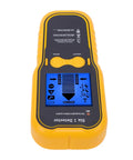 Rcniso wall detector with metal wood stud finder, 5 in 1 scanner for pipes showing digital display and control buttons.