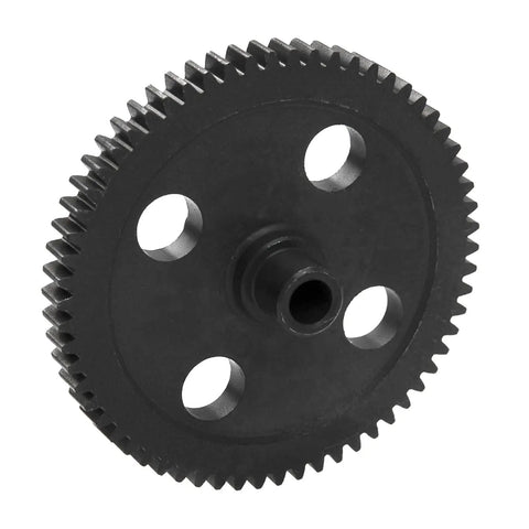 Beefy Metal Spur Diff Main Gear 62T And 17T Pinion Set, durable steel 62T, center reduction for RC Crawler, close-up view