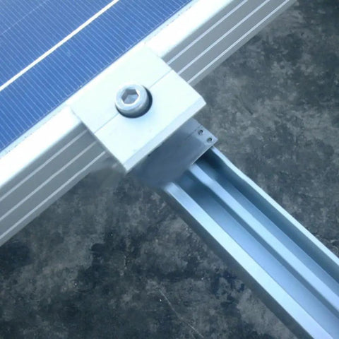 Five Pack Aluminum Solar Panel Mounting Brackets For Framed And Frameless Modules, Adjustable Horizontal And Vertical Rails close-up