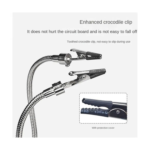 Alligator clips from Handy Soldering Helping Hands With Alligator Clip Magnifier For PCB Board Repairs And Soldering Station Third Hand Tool