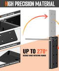 Heavy Duty Gate Hinges 2 Pack Black 270 Degree Adjustable Butt Hinge Folding Door Hinges for Wood Fences Barn Doors Tables