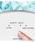 Total Party Saver Countertop Ice Maker with Self Cleaning Routine and Huge 15Kg Daily Output that Spits Bullet Cubes in Six Flat Minutes control panel with settings for ice size and water shortage indicator.