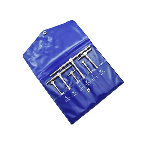 Six Piece Telescopic Bore Gage Set Five Sixteenths To Six Inches Pro Grade Self Centering Telescoping Kit in blue case